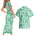 Omaomao Aloha Hawaii Couples Matching Short Sleeve Bodycon Dress and Hawaiian Shirt Plumeria Lei With Palaka Motif - Polynesian Pride