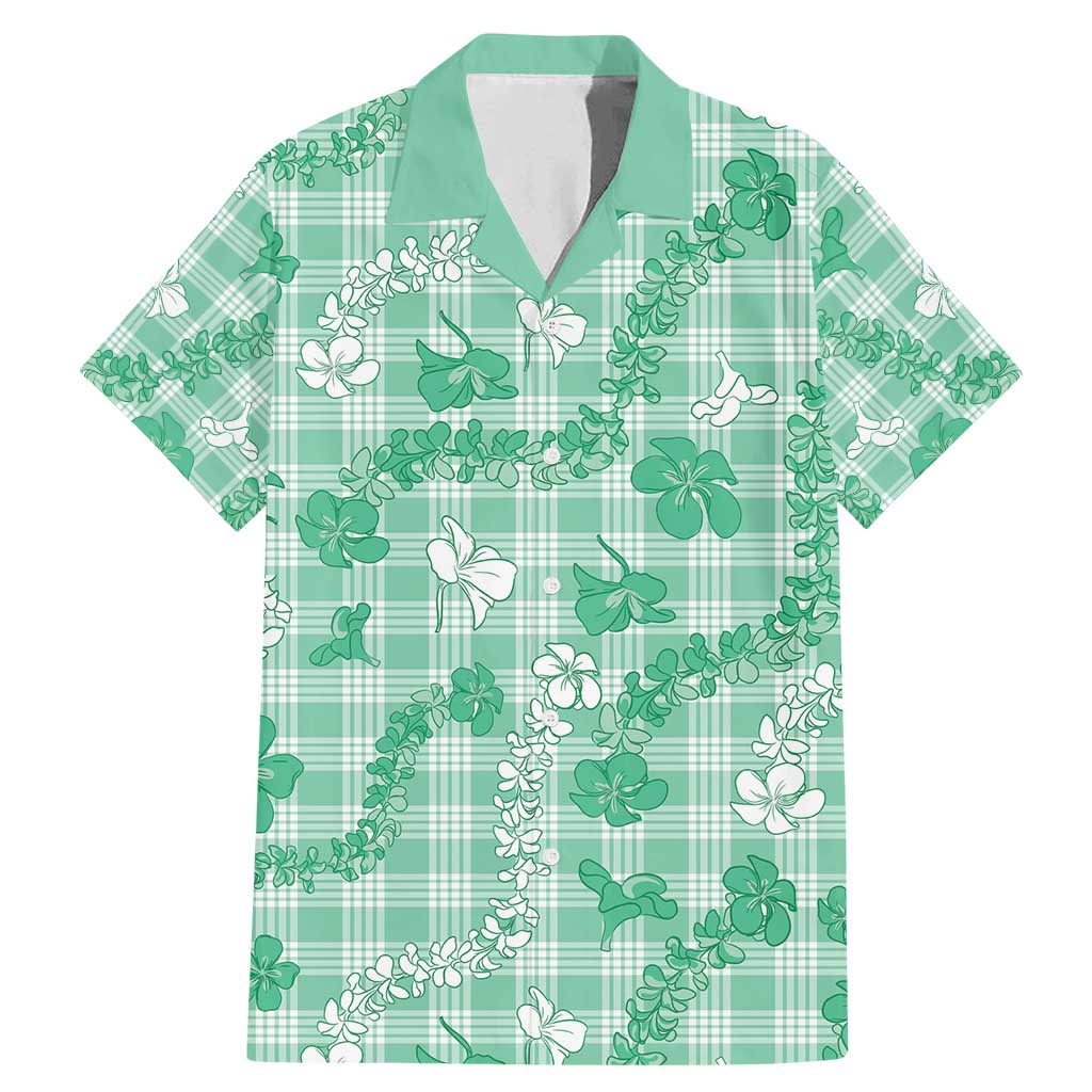 Omaomao Aloha Hawaii Family Matching Mermaid Dress and Hawaiian Shirt Plumeria Lei With Palaka Motif - Polynesian Pride