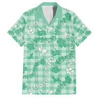 Omaomao Aloha Hawaii Family Matching Off Shoulder Maxi Dress and Hawaiian Shirt Plumeria Lei With Palaka Motif - Polynesian Pride