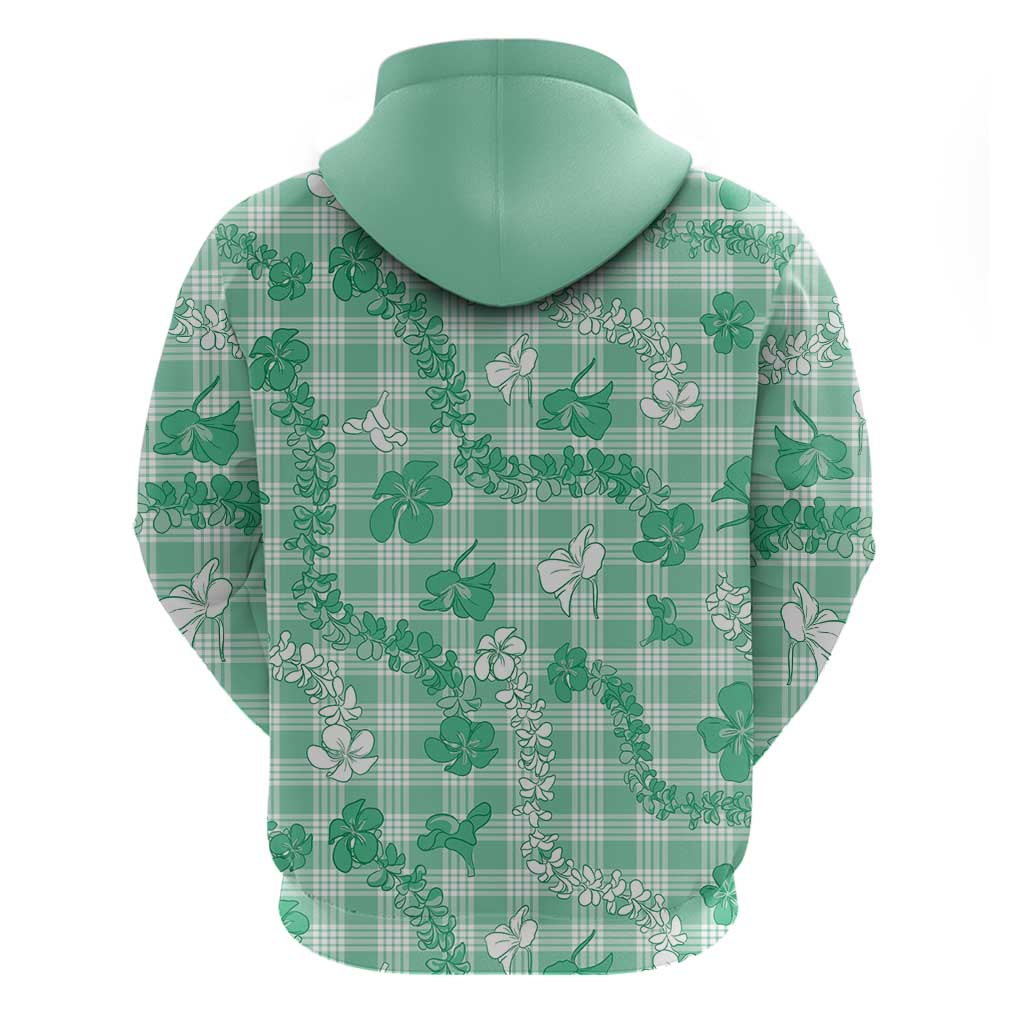 Omaomao Aloha Hawaii Hoodie Plumeria Lei With Palaka Motif - Polynesian Pride