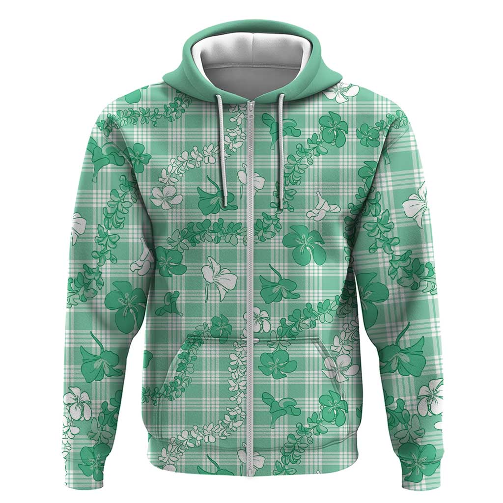 Omaomao Aloha Hawaii Hoodie Plumeria Lei With Palaka Motif - Polynesian Pride