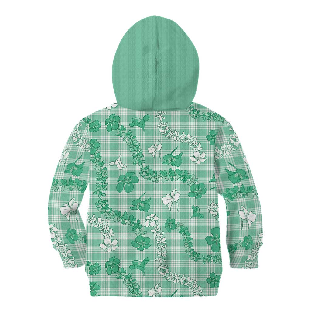 Omaomao Aloha Hawaii Kid Hoodie Plumeria Lei With Palaka Motif - Polynesian Pride