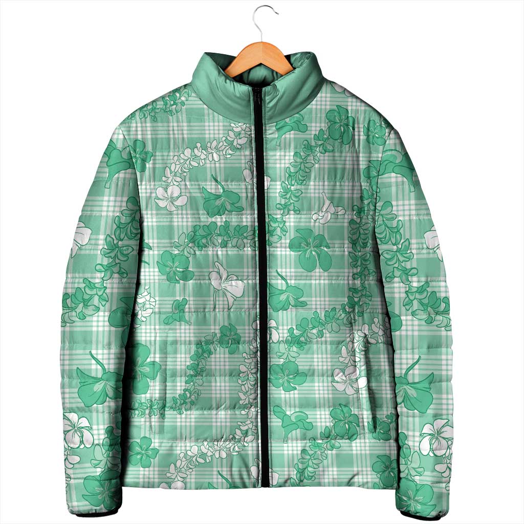 Omaomao Aloha Hawaii Padded Jacket Plumeria Lei With Palaka Motif - Polynesian Pride