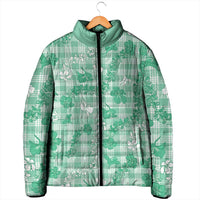 Omaomao Aloha Hawaii Padded Jacket Plumeria Lei With Palaka Motif - Polynesian Pride