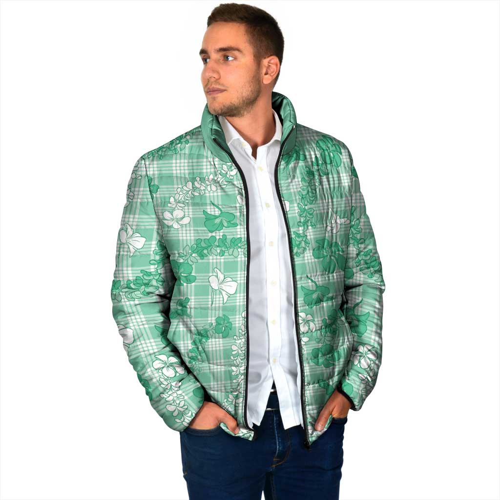 Omaomao Aloha Hawaii Padded Jacket Plumeria Lei With Palaka Motif - Polynesian Pride
