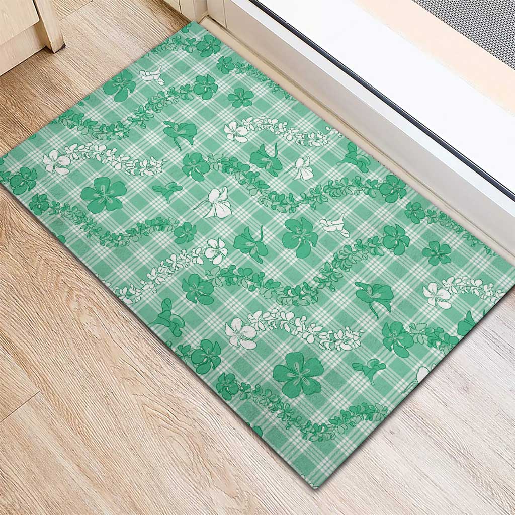 Omaomao Aloha Hawaii Rubber Doormat Plumeria Lei With Palaka Motif - Polynesian Pride
