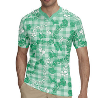 Omaomao Aloha Hawaii Rugby Jersey Plumeria Lei With Palaka Motif - Polynesian Pride