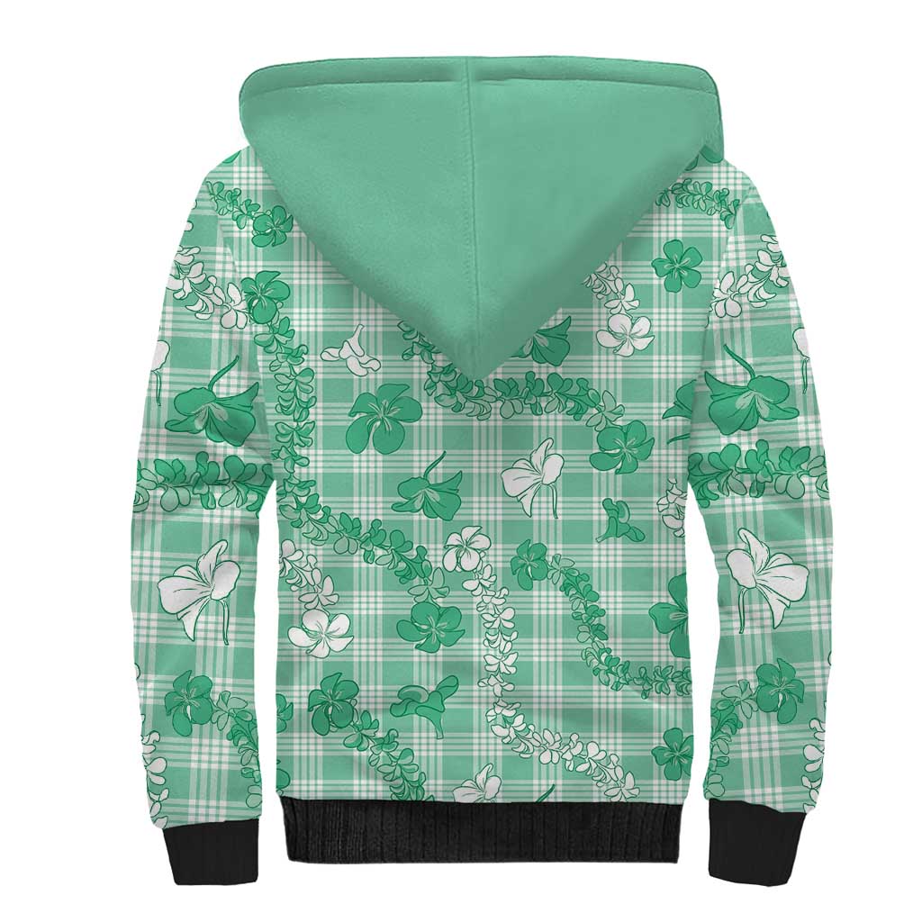 Omaomao Aloha Hawaii Sherpa Hoodie Plumeria Lei With Palaka Motif LT14 - Polynesian Pride
