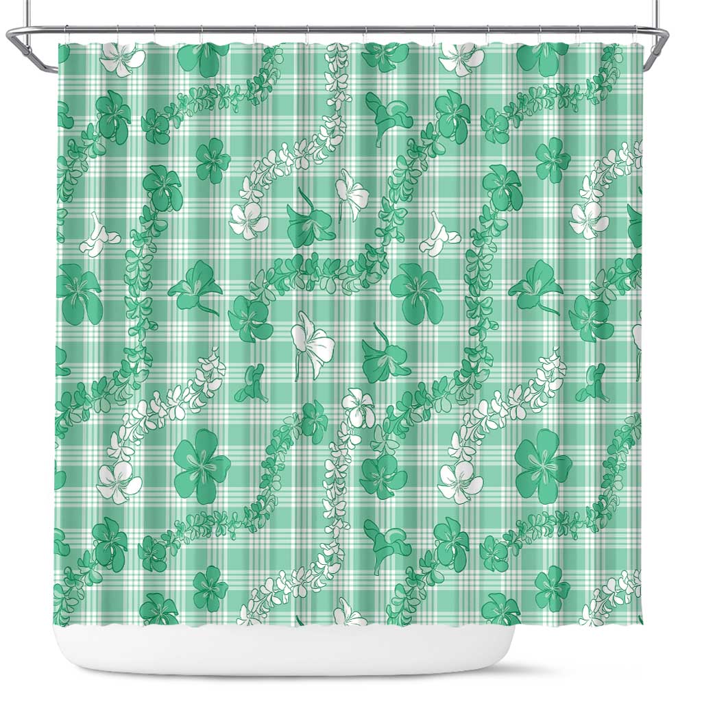 Omaomao Aloha Hawaii Shower Curtain Plumeria Lei With Palaka Motif - Polynesian Pride