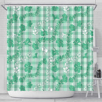 Omaomao Aloha Hawaii Shower Curtain Plumeria Lei With Palaka Motif - Polynesian Pride