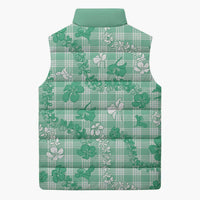 Omaomao Aloha Hawaii Sleeveless Puffer Jacket Plumeria Lei With Palaka Motif - Polynesian Pride