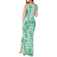 Omaomao Aloha Hawaii Tank Maxi Dress Plumeria Lei With Palaka Motif - Polynesian Pride