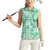 Omaomao Aloha Hawaii Women Sleeveless Polo Shirt Plumeria Lei With Palaka Motif - Polynesian Pride