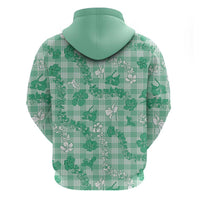 Omaomao Aloha Hawaii Zip Hoodie Plumeria Lei With Palaka Motif - Polynesian Pride