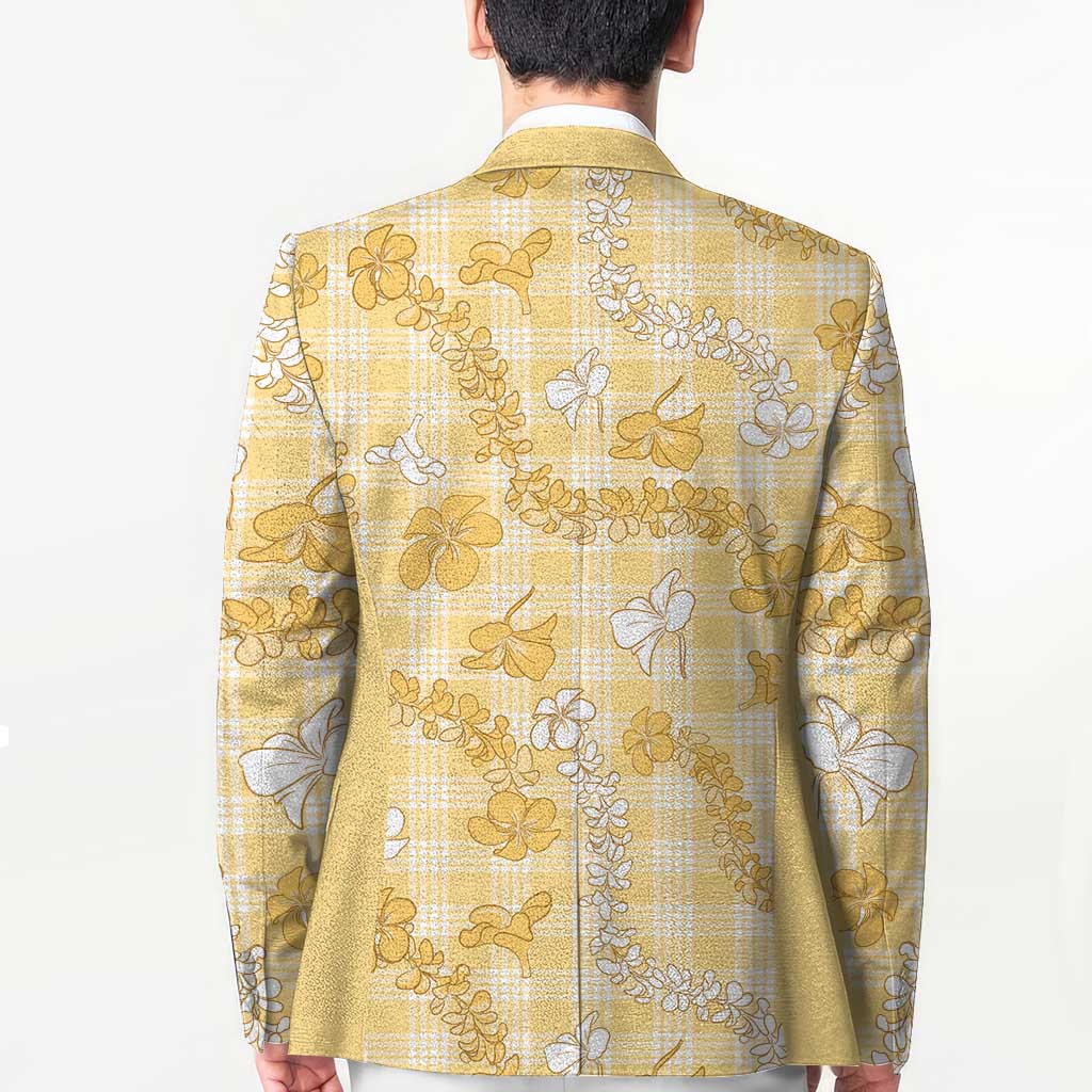 Melemele Aloha Hawaii Blazer Plumeria Lei With Palaka Motif - Polynesian Pride