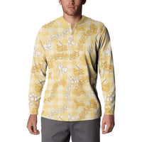 Melemele Aloha Hawaii Button Sweatshirt Plumeria Lei With Palaka Motif - Polynesian Pride