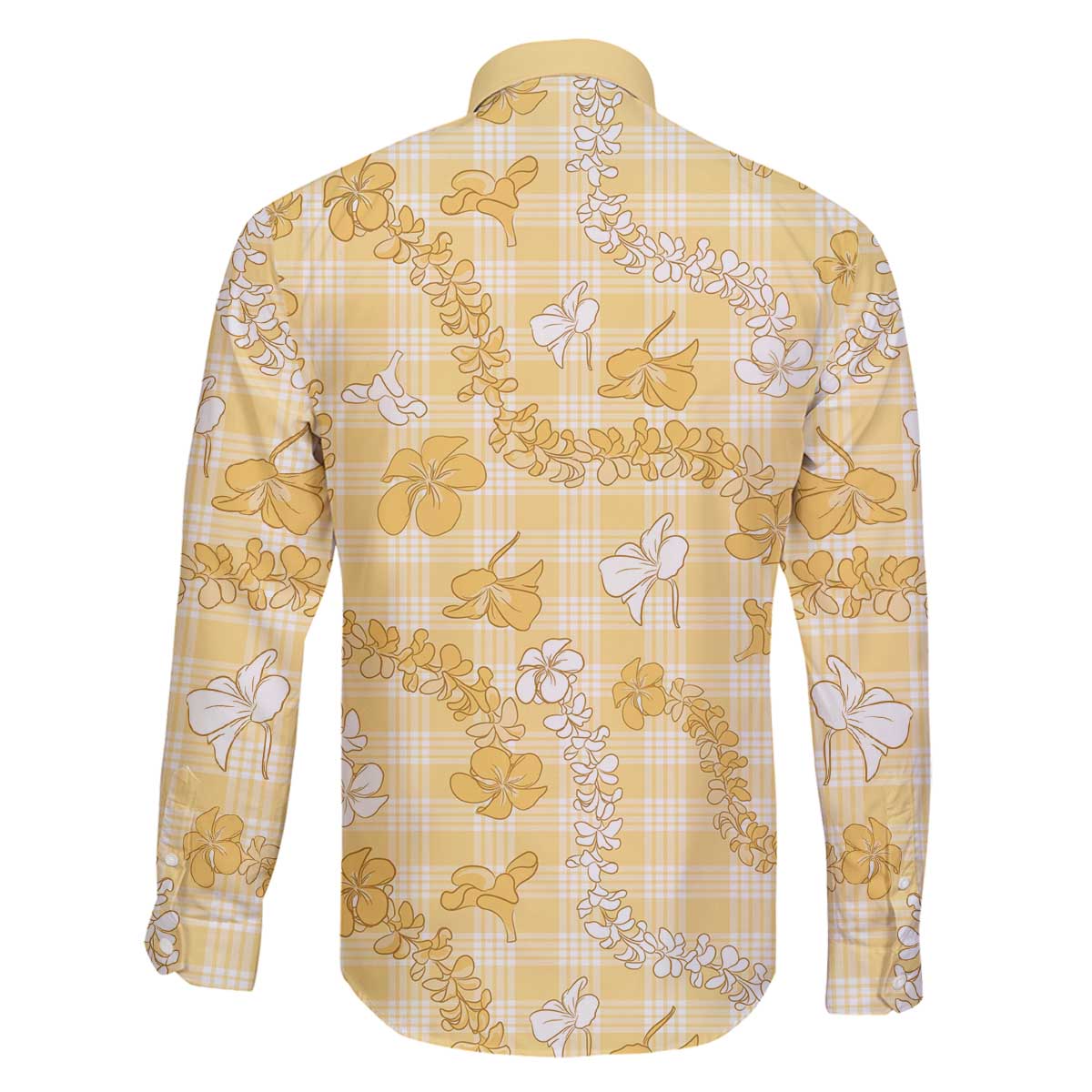 Melemele Aloha Hawaii Family Matching Off The Shoulder Long Sleeve Dress and Hawaiian Shirt Plumeria Lei With Palaka Motif - Polynesian Pride