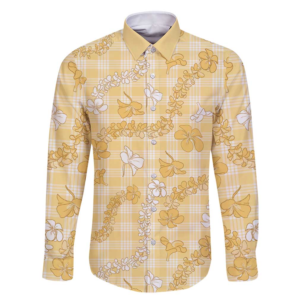 Melemele Aloha Hawaii Family Matching Puletasi and Hawaiian Shirt Plumeria Lei With Palaka Motif - Polynesian Pride