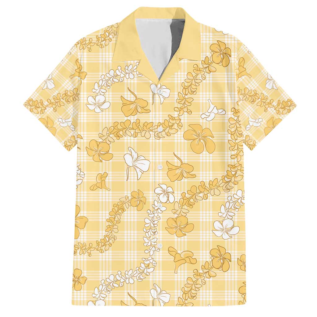 Melemele Aloha Hawaii Hawaiian Shirt Plumeria Lei With Palaka Motif - Polynesian Pride
