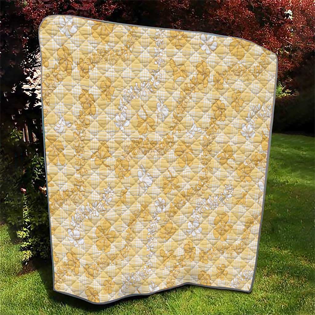 Melemele Aloha Hawaii Quilt Plumeria Lei With Palaka Motif - Polynesian Pride