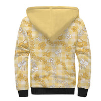 Melemele Aloha Hawaii Sherpa Hoodie Plumeria Lei With Palaka Motif LT14 - Polynesian Pride