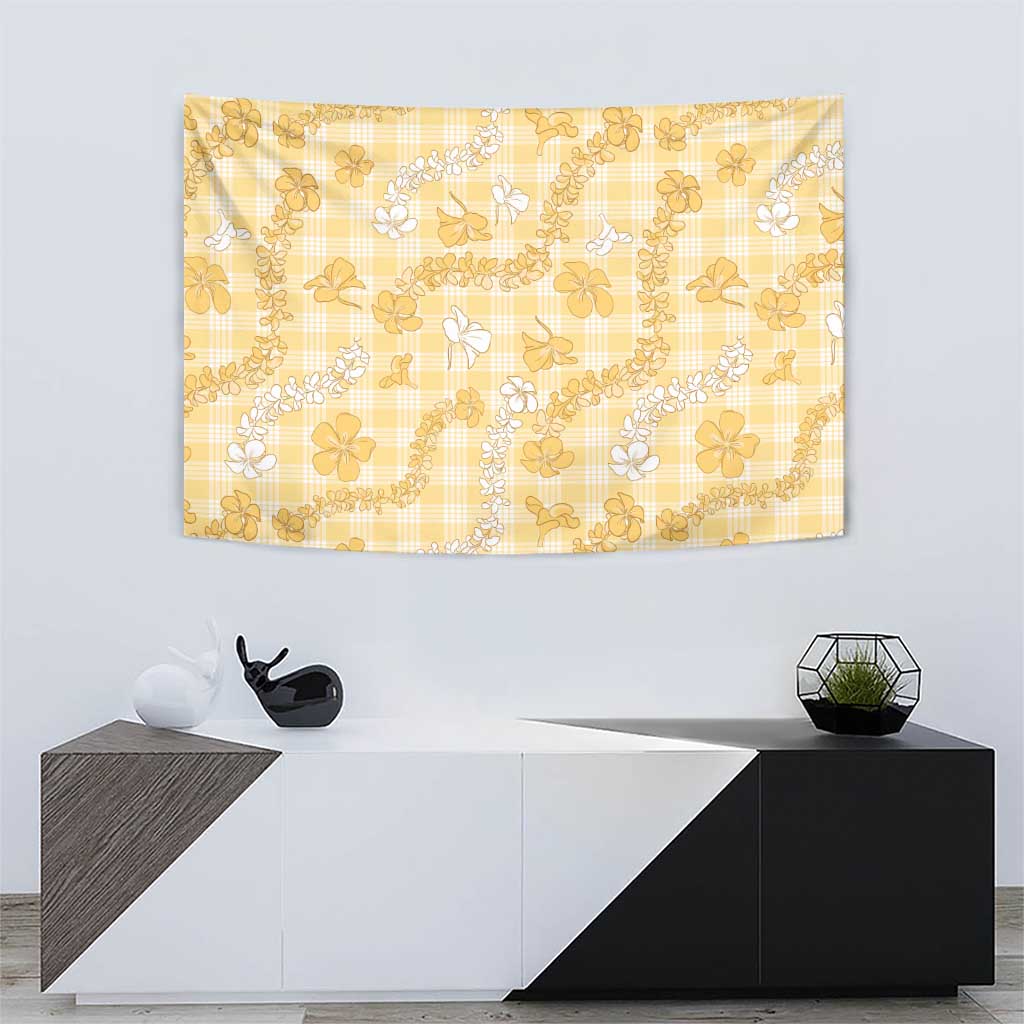 Melemele Aloha Hawaii Tapestry Plumeria Lei With Palaka Motif - Polynesian Pride
