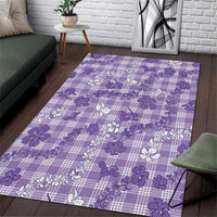 Poni Aloha Hawaii Area Rug Plumeria Lei With Palaka Motif - Polynesian Pride