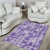 Poni Aloha Hawaii Area Rug Plumeria Lei With Palaka Motif - Polynesian Pride