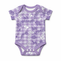 Poni Aloha Hawaii Baby Onesie Plumeria Lei With Palaka Motif