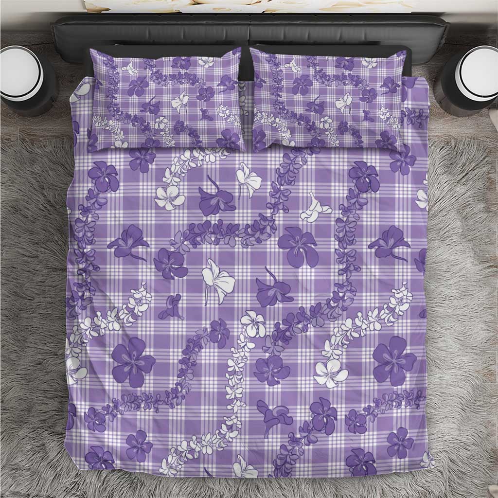 Poni Aloha Hawaii Bedding Set Plumeria Lei With Palaka Motif - Polynesian Pride