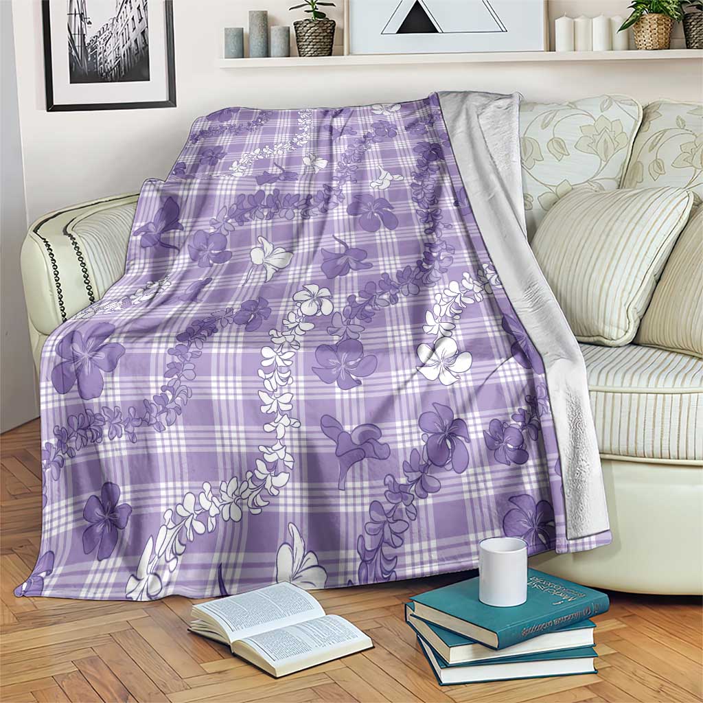 Poni Aloha Hawaii Blanket Plumeria Lei With Palaka Motif - Polynesian Pride