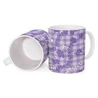 Poni Aloha Hawaii Ceramic Mug Plumeria Lei With Palaka Motif - Polynesian Pride