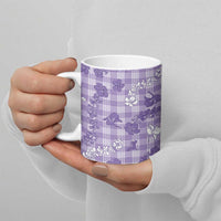 Poni Aloha Hawaii Ceramic Mug Plumeria Lei With Palaka Motif - Polynesian Pride