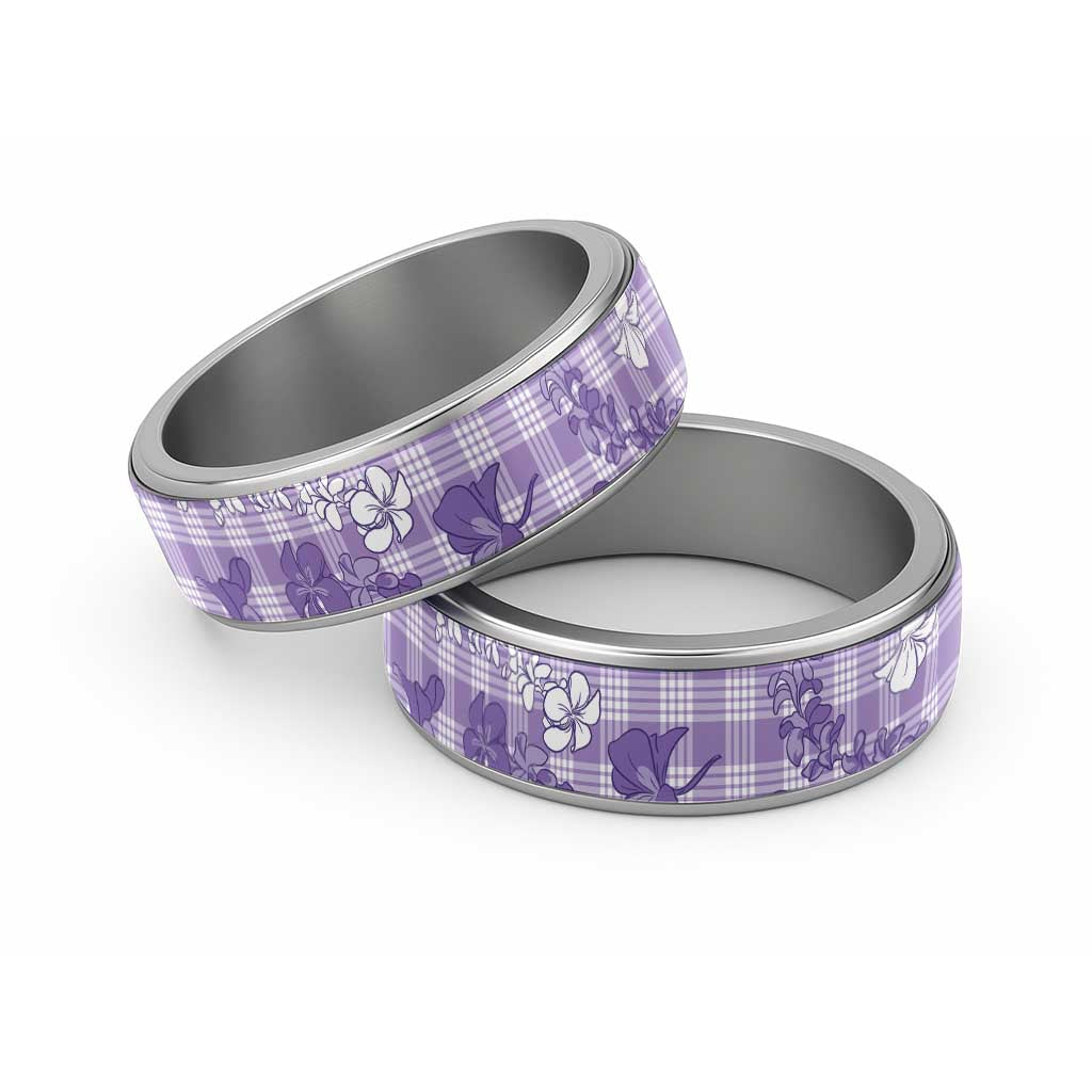 Poni Aloha Hawaii Classic Ring Plumeria Lei With Palaka Motif - Polynesian Pride