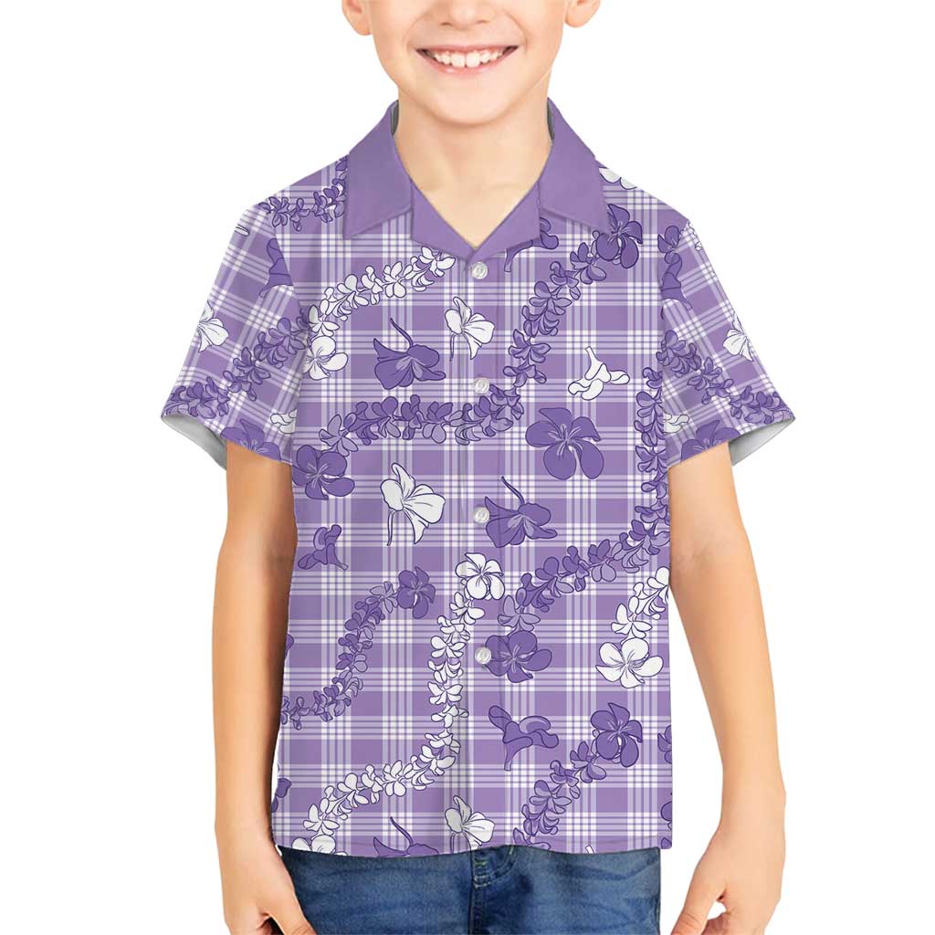 Poni Aloha Hawaii Family Matching Off Shoulder Maxi Dress and Hawaiian Shirt Plumeria Lei With Palaka Motif - Polynesian Pride