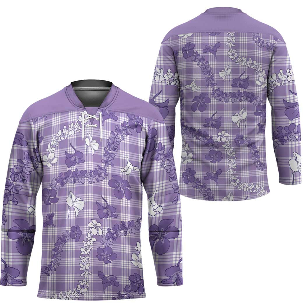 Poni Aloha Hawaii Hockey Jersey Plumeria Lei With Palaka Motif - Polynesian Pride