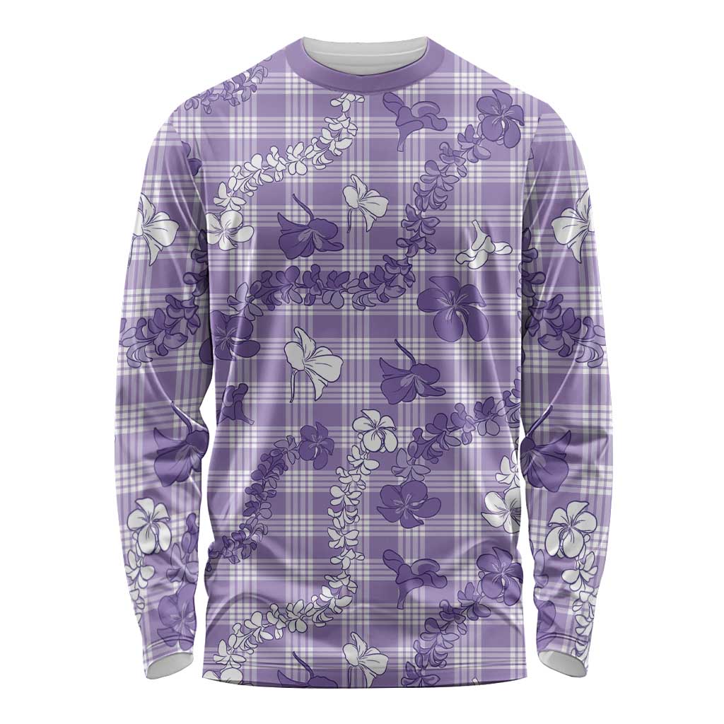 Poni Aloha Hawaii Long Sleeve Shirt Plumeria Lei With Palaka Motif - Polynesian Pride