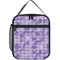 Poni Aloha Hawaii Lunch Bag Plumeria Lei With Palaka Motif