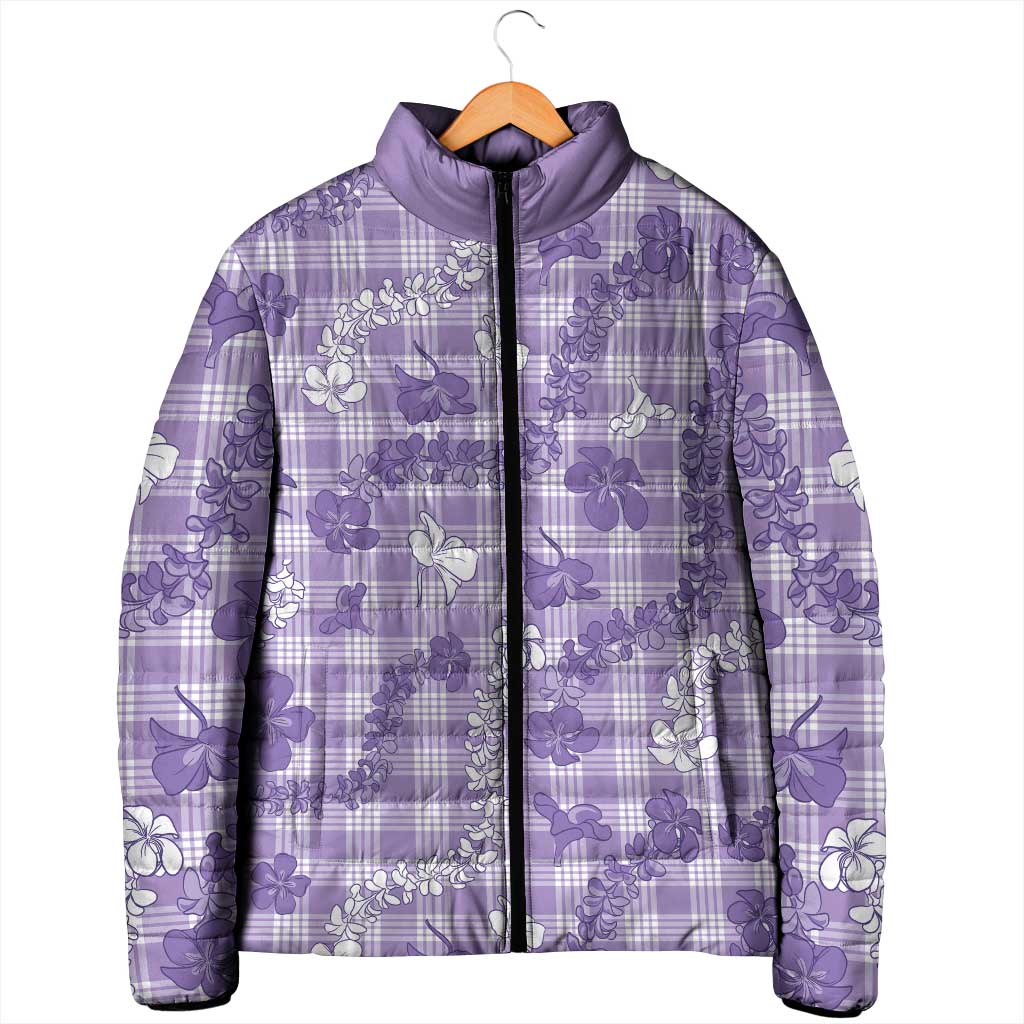 Poni Aloha Hawaii Padded Jacket Plumeria Lei With Palaka Motif - Polynesian Pride