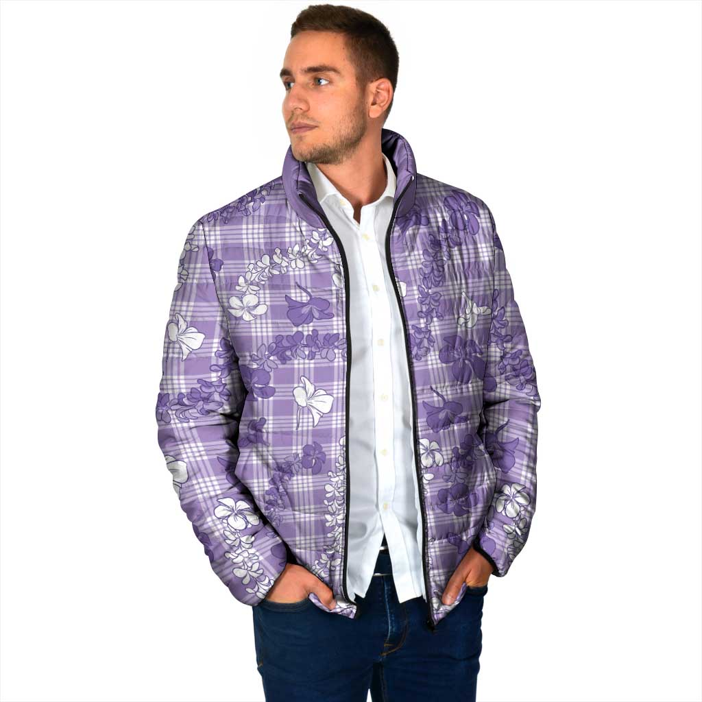 Poni Aloha Hawaii Padded Jacket Plumeria Lei With Palaka Motif - Polynesian Pride