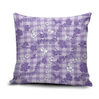 Poni Aloha Hawaii Pillow Cover Plumeria Lei With Palaka Motif LT14 Purple - Polynesian Pride