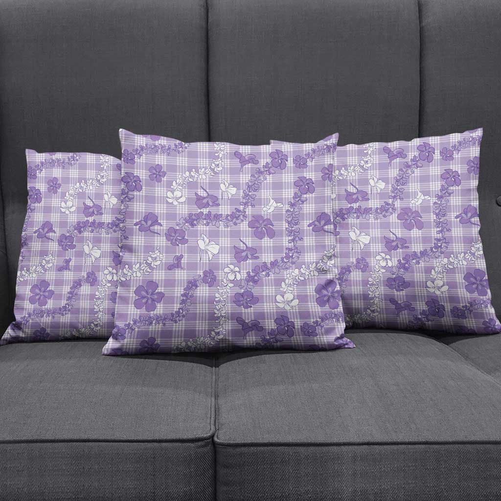 Poni Aloha Hawaii Pillow Cover Plumeria Lei With Palaka Motif LT14 - Polynesian Pride