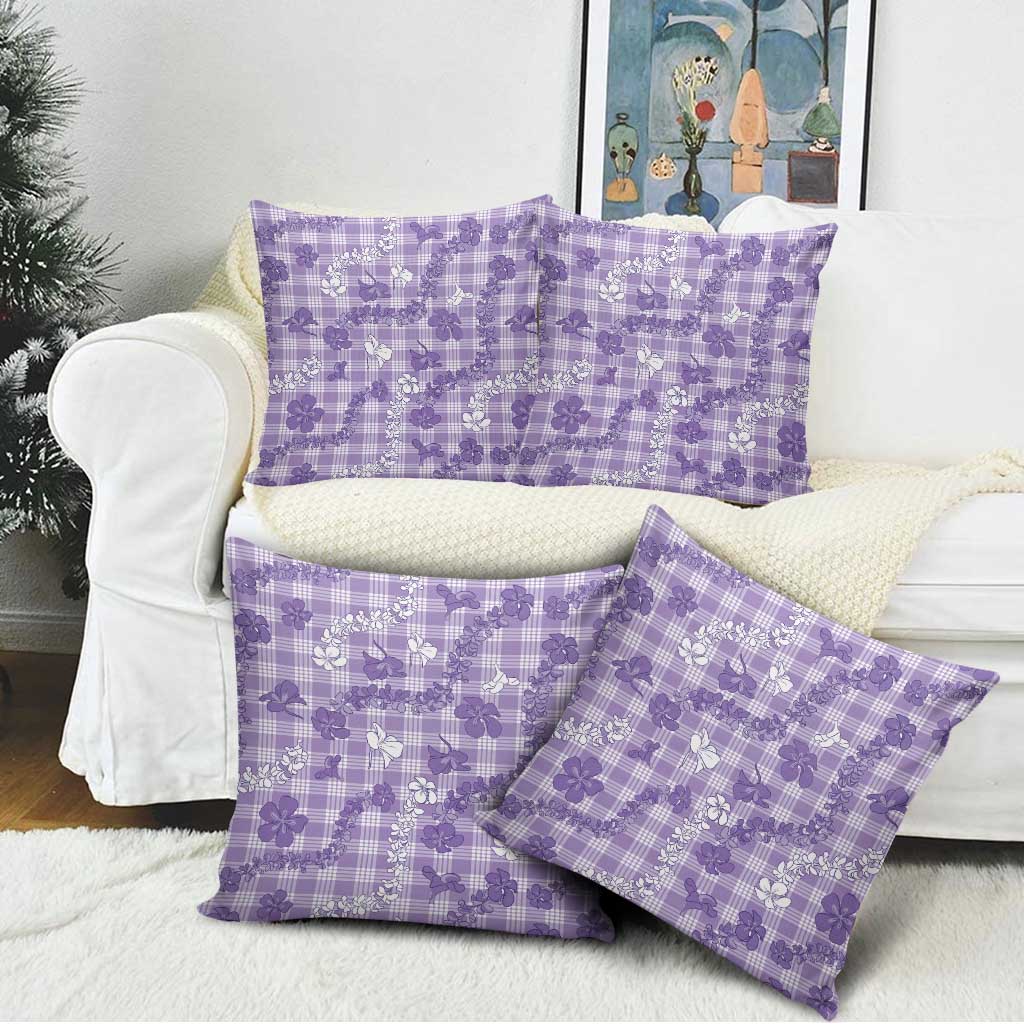Poni Aloha Hawaii Pillow Cover Plumeria Lei With Palaka Motif LT14 - Polynesian Pride