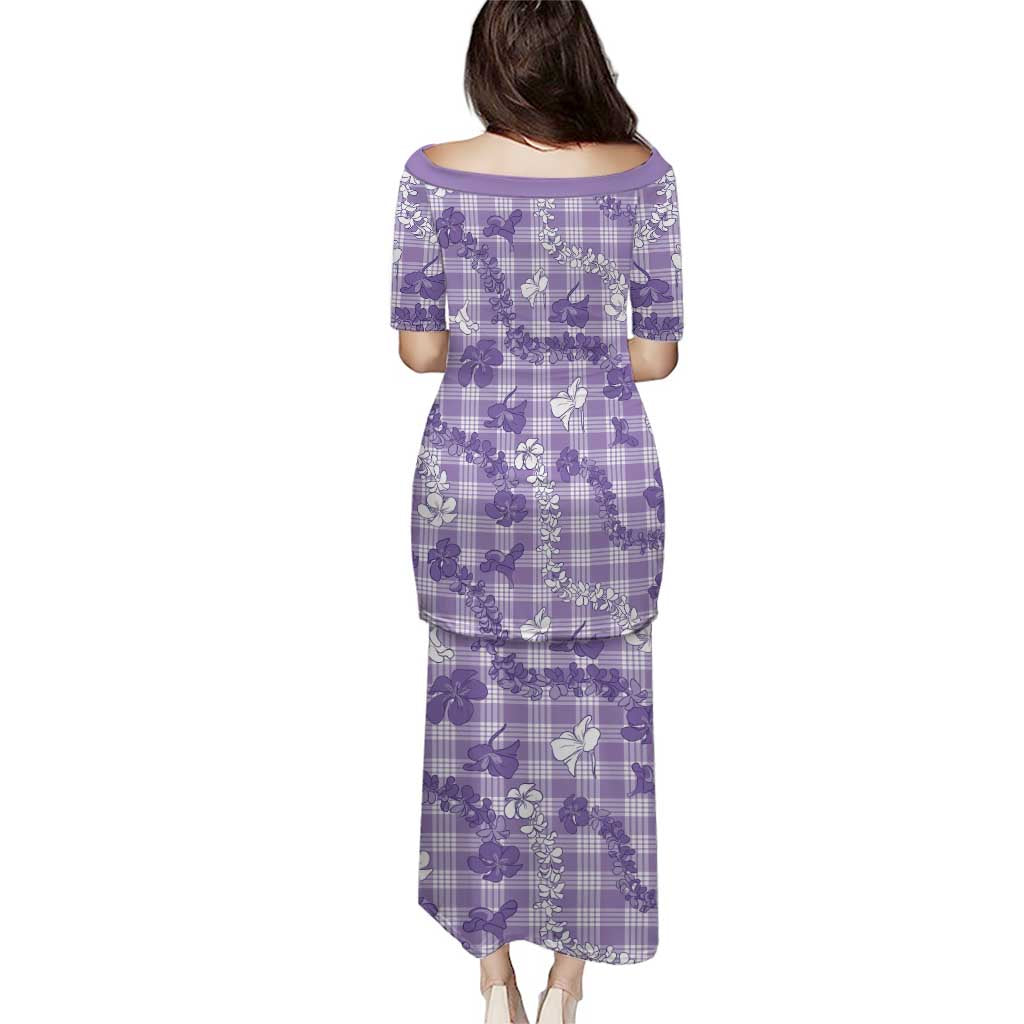 Poni Aloha Hawaii Puletasi Plumeria Lei With Palaka Motif - Polynesian Pride