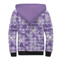 Poni Aloha Hawaii Sherpa Hoodie Plumeria Lei With Palaka Motif LT14 - Polynesian Pride