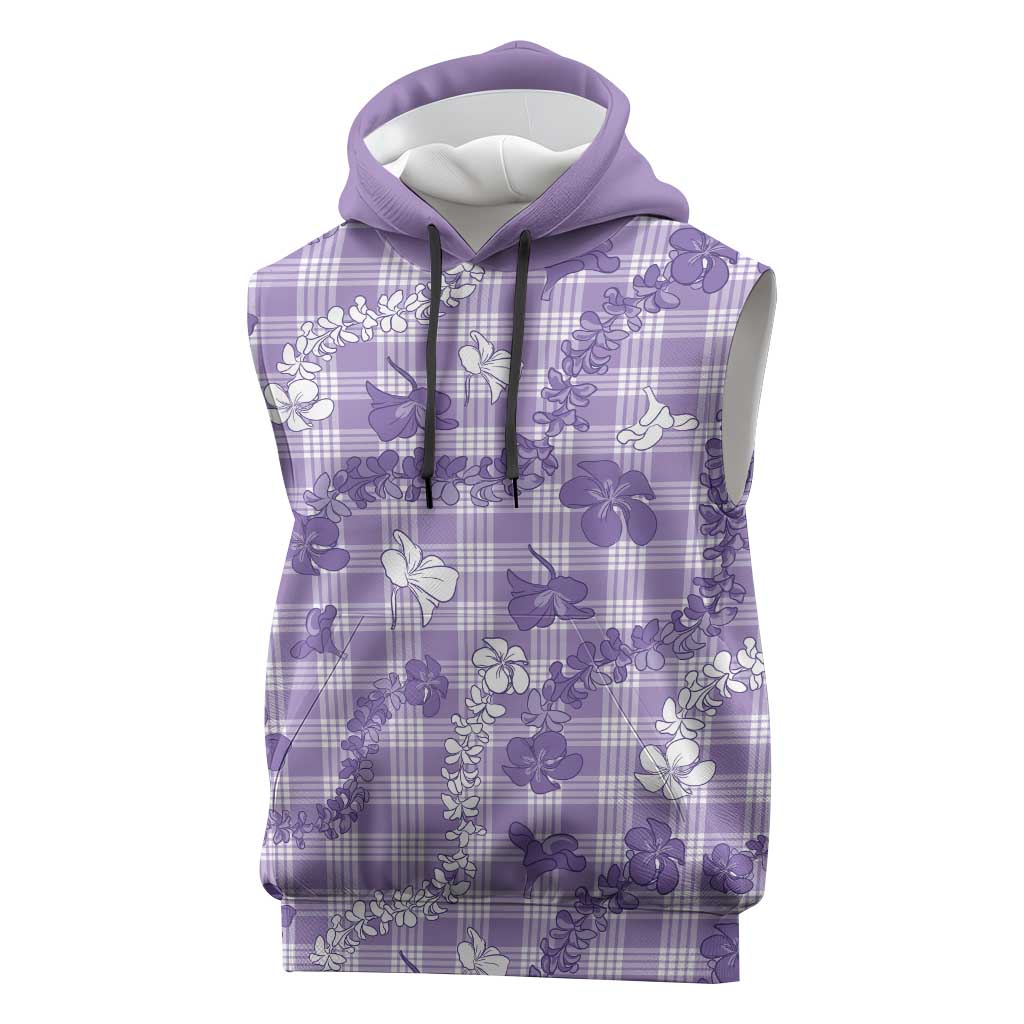 Poni Aloha Hawaii Sleeveless Hoodie Plumeria Lei With Palaka Motif - Polynesian Pride