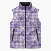 Poni Aloha Hawaii Sleeveless Puffer Jacket Plumeria Lei With Palaka Motif - Polynesian Pride