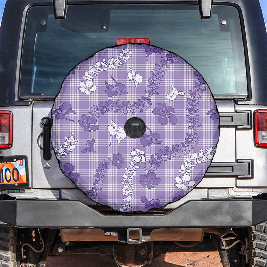 Poni Aloha Hawaii Spare Tire Cover Plumeria Lei With Palaka Motif - Polynesian Pride