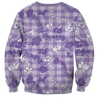 Poni Aloha Hawaii Sweatshirt Plumeria Lei With Palaka Motif - Polynesian Pride