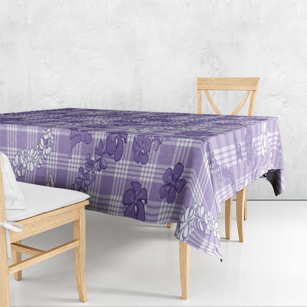 Poni Aloha Hawaii Tablecloth Plumeria Lei With Palaka Motif - Polynesian Pride